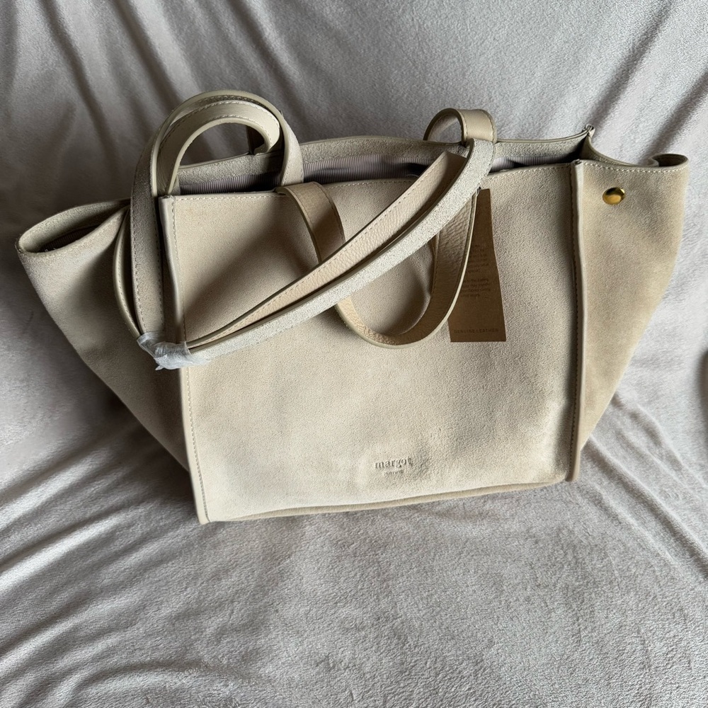 Margot New York Suede Genuine Leather purse beige